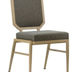 Thumbnail image #2 for G & A Commercial Seating Asher 2602-AL GR7 Stackable Banquet Chair, Upholstered Shield Back & Seat, Grade 7 Upholstery, 12-Gauge Aluminum