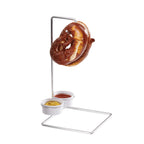 Thumbnail image #1 for Cal-Mil 4202 Pretzel & Condiment Stand, Double Hook, Double Ramekin Holder, White Melamine Ramekins, Silver Wire Base Case of 12