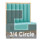 Thumbnail image #1 for ATSMFG ATS AT&S-ATQ-J48-6CH GR5/COM Single 48" Three-Quarter-Circle Booth, Upholstered, 6-Channel Back, Channel-Deep Seat