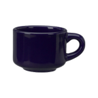 Thumbnail image #1 for International Tableware Cancun CA-23-CB 7 oz Cobalt Blue Ceramic Coffee Cup, Stackable Case of 3 Dozen