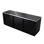 Thumbnail image #1 for Fagor Refrigeration FBB-95-N Refrigerated Back Bar Cooler, 95.5-Inch, 3 Solid Swing Doors, Stainless Steel Top, Black Exterior