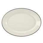 Thumbnail image #1 for Steelite International HL Ivory HL15763927 China Oval Platter with Rolled Edge, 13.375" x 9.25" x 1.5" 1 Dozen