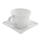 Thumbnail image #1 for Ten Strawberry Street Whittier WTR-FLRSQCUP Flared Porcelain Coffee Cup and Saucer Set, 8 oz. Case of 12