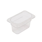 Thumbnail image #1 for Alegacy Foodservice Products PC22194 Clear Polycarbonate Rectangular Food Pan, 9/10 qt., 7" x 4-1/4" x 4" Case of 12