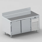 Thumbnail image #1 for EMI Industries LB6033S 60" 2-Door Stainless Steel Worktop Refrigerator, Low Boy, Self-Contained Side-Mount Refrigeration