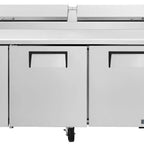 Thumbnail image #11 for True Mfg. - General Foodservice TPP-AT2-93-HC 93.5-Inch 3-Section Pizza Prep Table with 12-Pan Rail and Self-Contained Refrigeration