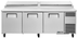 Thumbnail image #11 for True 93.5-Inch 3-Section Pizza Prep Table with 12-Pan Top and Side-Mounted Self-Contained Refrigeration
