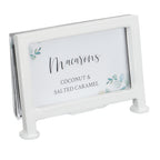 Thumbnail image #2 for Cal-Mil 1262-15 Tabletop Card Holder, 3-1/2"W x 2"H, Clear Acrylic with Iron Frame, White Finish Case of 6