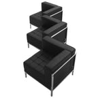 Thumbnail image #1 for Flash Furniture Hercules - Imagination ZB-IMAG-SET4-GG Modular Corner Chair Set, 3 Left Chairs, Black LeatherSoft Upholstery