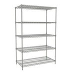 Thumbnail image #1 for Tarrison Products Ltd. TS-24487C5-KIT Stationary Wire Shelving Starter Unit, 5-Tier, Chrome, 48"W x 24"D x 74"H