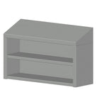 Thumbnail image #1 for SPG International Universal Stainless CWO-4 Wall-Mount Stainless Steel Cabinet, Open Front, Sloped Top, Intermediate Shelf, 48 x 15 x 30 in