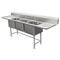 Image for IMC/Teddy SCS-36-2028-30RL Three-Compartment Scullery Sink, 125"W x 32"D x 44"H, 14"D Compartments, Left & Right Drainboards