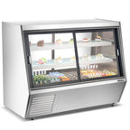 Thumbnail image #1 for USR Brands Coldline HDL72-DS 72-Inch Dual-Service Refrigerated Meat Deli Case with Rear Storage and Bottom-Mounted Self-Contained Refrigeration