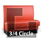Thumbnail image #1 for JustChair Manufacturing JBSB-UPL-TQ-42-GR1/COM Three-Quarter Circle Banquette Booth, 3-Corner, Upholstered, 48" x 84" x 84" x 48"L x 42"H