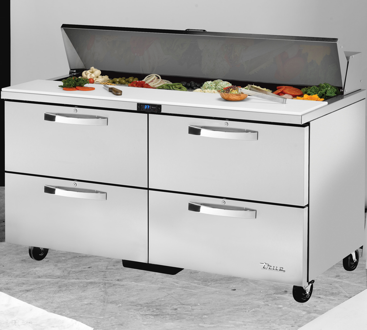 Product image #1 for True SPEC Series 60-Inch 2-Section Sandwich/Salad Prep Table with 4 Locking Drawers
