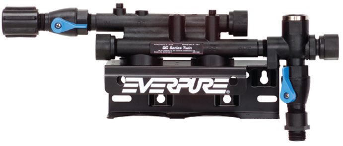 Product image #2 for Everpure Twin Series Water Filtration System Filter Head Assembly with Mounting Bracket and Shut-Off Valve