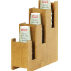 Thumbnail image #2 for Cal-Mil Madera 23187-99 3-Tier Rectangular Cup & Lid Holder, Stained Wood, 5"W x 16"D x 12"H