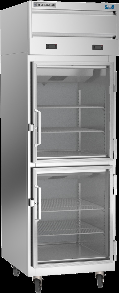 Product image #5 for Beverage-Air Cross Temp 2-Section Convertible Reach-In Refrigerator/Freezer with Glass Doors