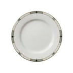 Thumbnail image #1 for Vertex China Rubicon RB-8-WBD 9" Round China Plate with Polished Foot and Wilshire Black Diamonds Design Case of 2 Dozen