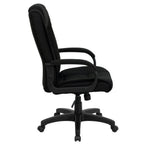 Thumbnail image #2 for Flash Furniture GO-5301B-BK-GG Executive Swivel Office Chair, Adjustable Height, High Back with Headrest, Fabric Upholstery