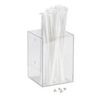 Thumbnail image #1 for Cal-Mil Classic 787-12 Square Clear Plastic Straw Holder, Wall or Counter Mount, 4-1/4"W x 4-1/4"D x 6"H Case of 4