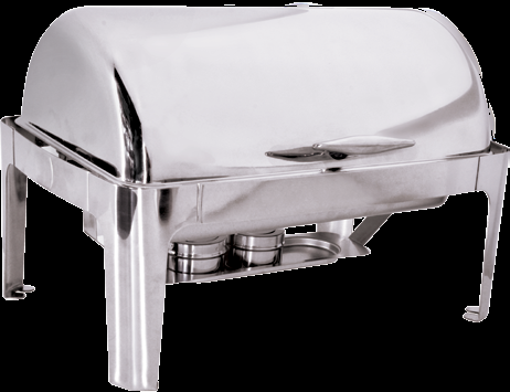 Product image #6 for Omcan USA 9.5 Quart Rectangular Stainless Steel Chafing Dish with Roll Top Cover