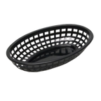 Thumbnail image #1 for TableCraft Products Classic 1074BK Oval Black Plastic Fast Food Basket, 9-3/8" x 6-1/4" x 1-7/8" Case of 36
