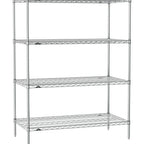 Thumbnail image #1 for Metro Super Erecta SE-3636C-63-S4 Wire Stationary Starter Shelving Unit, 36"W x 36"D x 63"H, Chrome, 4 Shelves