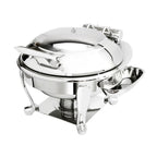 Thumbnail image #1 for Eastern Tabletop Crown 3938S Round Induction Chafer, 6 qt, Stainless Steel, Hinged Cover