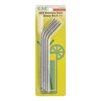 Thumbnail image #1 for CAC China STRA-8B Reusable Stainless Steel Bent Straw, 1/4" Diameter x 8-1/2" Length Case of 48