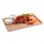Thumbnail image #1 for Cal-Mil 22100-91 Rectangular Melamine Serving Tray, White and Natural Wood, 13" x 9" Case of 3