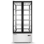 Thumbnail image #1 for USR Brands Marchia MVS800 Double-Door Refrigerated Cake Display Case, 19.8 cu. ft., 4 Adjustable Wire Shelves, Flat Glass Front