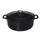 Thumbnail image #1 for Cardinal Chasseur By Chasseur FN427 Round Cast Iron Casserole, Black, 6.44 Qt, 14 x 11 in