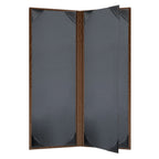 Thumbnail image #2 for Risch Chesterfield CH-4V 4.25X14 Padded Ostrich-Texture Faux-Leather Menu Cover, Booklet, 4-View, 4-1/4 x 14 in Case of 25