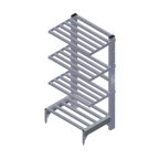 Thumbnail image #1 for Renfro Industries Inc. RISTACFSR36244 Cantilever Shelving, Tubular, 36"W x 24"D x 72"H, 4-Shelf, 2,000 lb Capacity, NSF