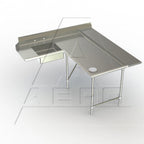Thumbnail image #1 for AERO Manufacturing Aerospec 2SDL-R-144 Right-to-Left Soiled Dish Table, 72" Machine-to-Corner x 144" Corner-to-End, 14-Gauge 304 Stainless Steel