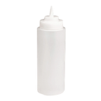 Thumbnail image #1 for TableCraft Products WideMouth 3263C Clear Wide-Mouth Squeeze Bottle, 32 oz, Single Cone Tip Case of 12