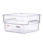 Thumbnail image #1 for CFS Brands Araven 91900 2 qt Square Polycarbonate Food Storage Container with Integrated Label, Clear Case of 6