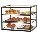 Thumbnail image #1 for Cal-Mil Onyx 23764-3-13 3-Tier Rectangular Knockdown Buffet Stand, White Composite Base, 30"W x 24"D x 23"H
