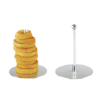 Thumbnail image #1 for G.E.T. Clipper Mill 4-81873 Stainless Steel Onion Ring Spiral Tower, 5-1/2" Diameter x 8"H Case of 12