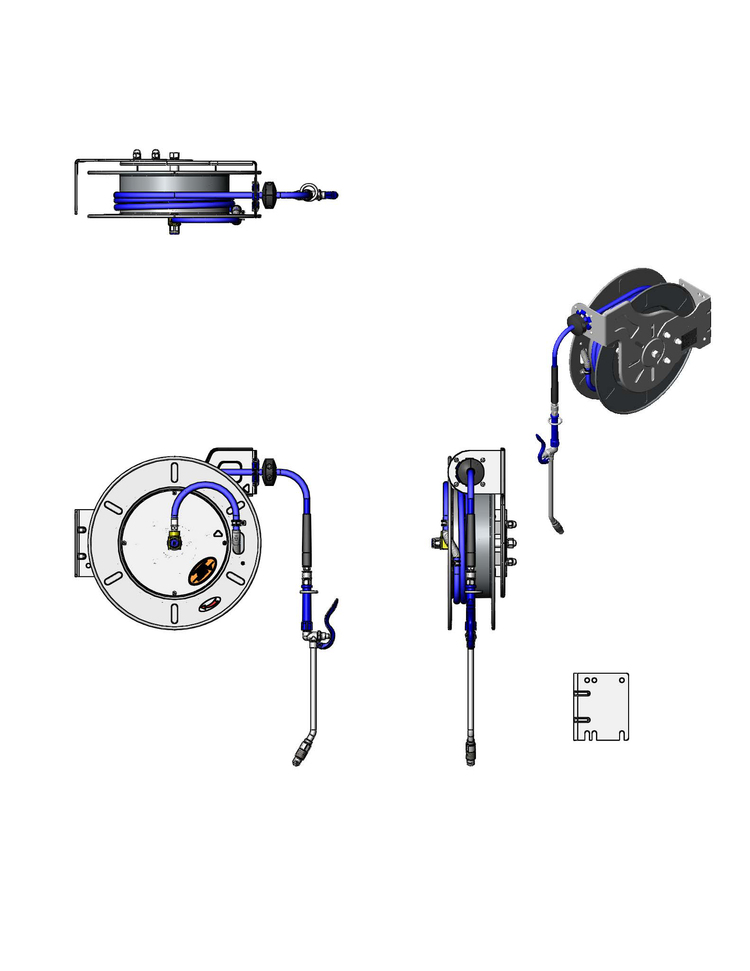 Product image #2 for Open Stainless Steel Retractable Hose Reel System with 3/8" x 50' Hose and Extended Spray Wand