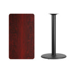 Thumbnail image #2 for Flash Furniture XU-MAHTB-2442-TR24B-GG Bar-Height Rectangular Pedestal Table, 42"W x 24"D, Mahogany Laminate Top