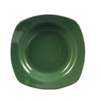 Thumbnail image #1 for CAC China Festiware P-88-G Square Ceramic Pasta Bowl, 22 oz, 11-1/2" x 11-1/2" x 2", Green 1 Dozen