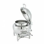 Thumbnail image #1 for Steelite International Walco, Idol WLWI11LSSGL Round Soup Station, 11-1/2 qt, Stainless Steel, Glass Top Lid, Burner Stand
