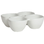 Thumbnail image #1 for G.E.T. Bugambilia BS303TG 4-Compartment Condiment Bowl, 10 oz, Cast Aluminum with Resin Coating, Tangerine