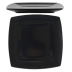 Thumbnail image #1 for Thunder Group Classic 29010BK Black Square Melamine Plate, 10" x 10", Rolled Edge Case of 2 Dozen