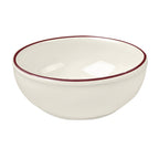 Thumbnail image #1 for Steelite International HL Ivory HL19563931 Round China Nappy Bowl, 14 oz, 5.625 x 2 in, Maroon Line Case of 3 Dozen