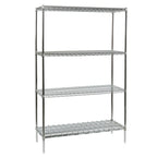 Thumbnail image #1 for Tarrison Products Ltd. TS-24486CDM-KIT 4-Tier Chrome Wire Shelving Starter Unit, 48"W x 24"D x 63"H