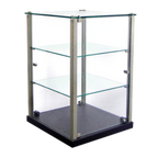 Thumbnail image #1 for Equipex LLC TP-353 Ambient Pastry Display Case, 14"W x 14"D x 20-3/4"H, 2 Glass Shelves, Pass-Through, Aluminum & Glass