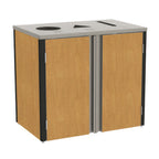 Thumbnail image #1 for Lakeside Manufacturing 3415 3-Stream Waste & Recycling Station, 69 Gallon, Stainless Steel/Laminate, Top Access